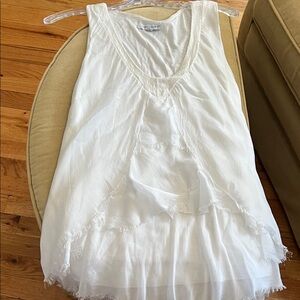 Tempo Paris Cream Mesh Detail Top